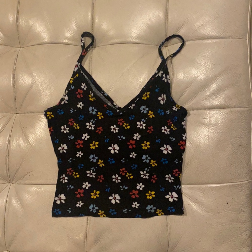 Forever 21 Black Floral Tank